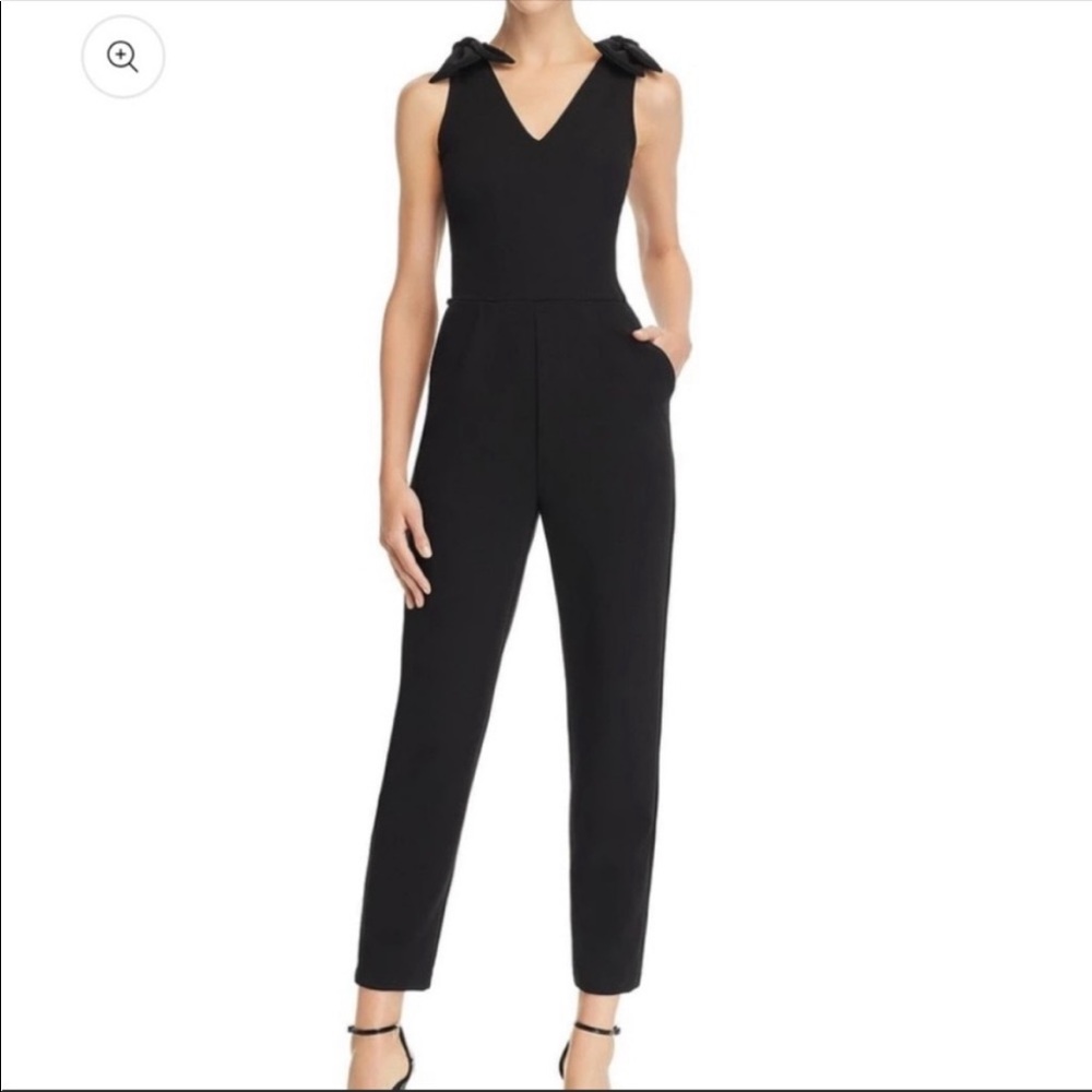 AQUA Bow Sleeveless Black Jumpsuit